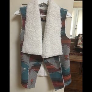 Boho Aztec Sherpa Vest
